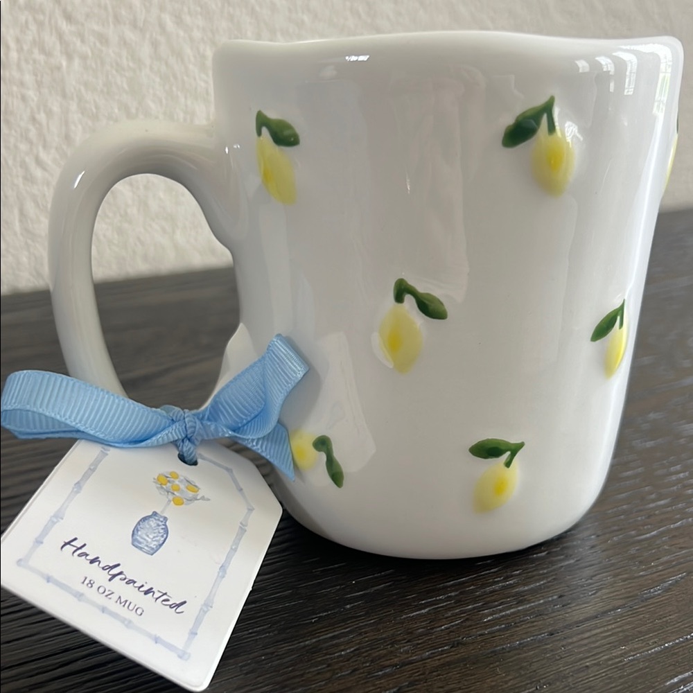White Mug with Lemon Accents